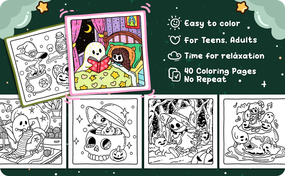 Spooky Cute Coloring Book - content plus - 1
