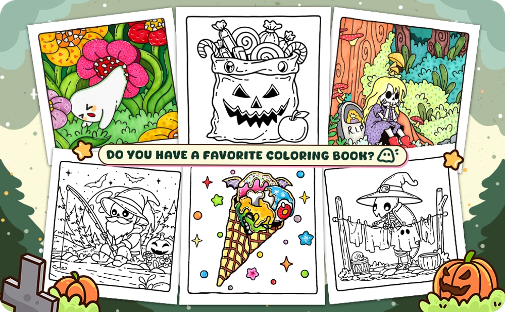 Spooky Cute Coloring Book - content plus - 3