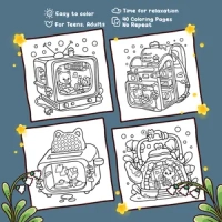 Thumbnail Cozy Spaces Coloring Book - 2