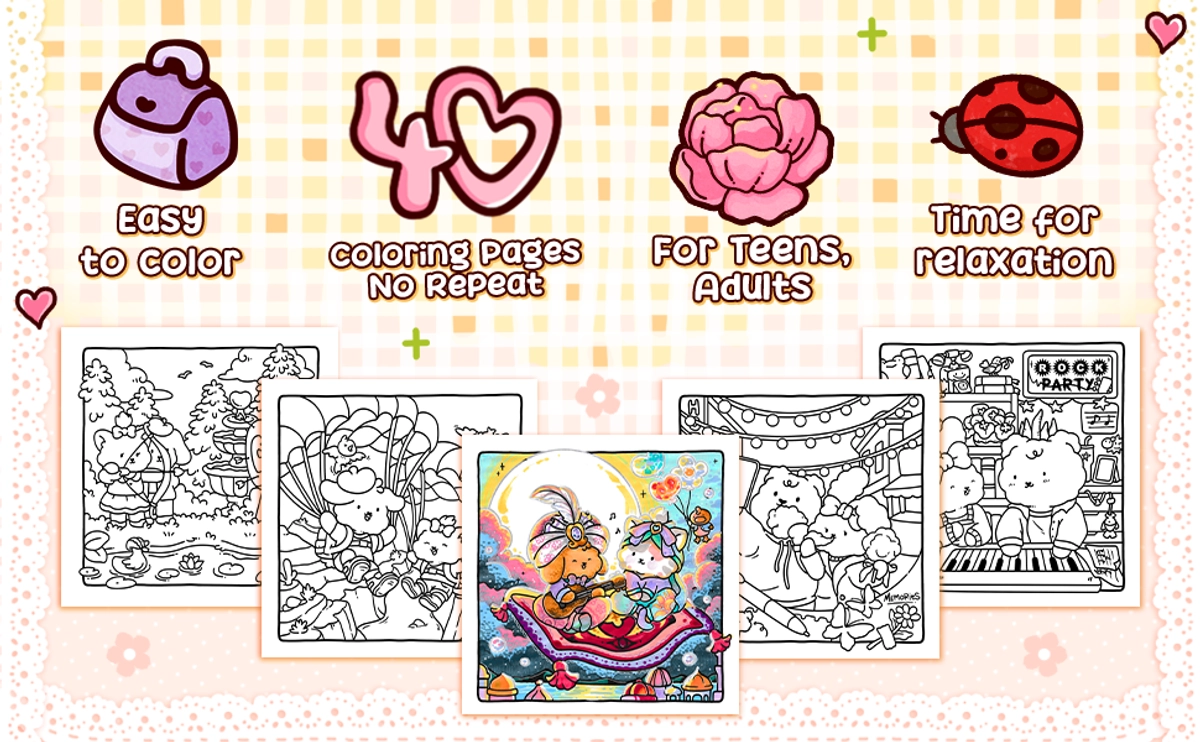 Romantic Vibes Coloring Book - content plus - 1