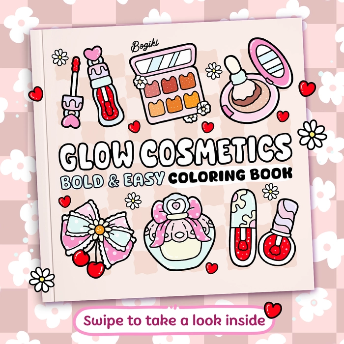 Libro Para Colorear De Cosmeticos Glow - 1