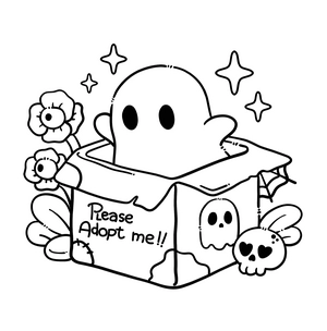 Free Spooky Cutie Coloring Book - 0