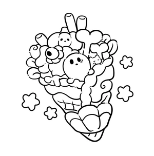 Free Spooky Cutie Coloring Book - 1