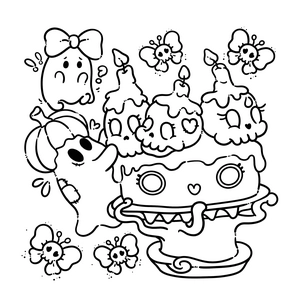Free Spooky Cutie Coloring Book - 3