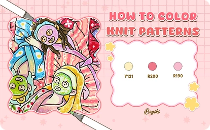 How to color knit patterns in a coloring page | Bogiki