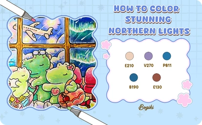 How to create stunning northern lights with markers | Bogiki