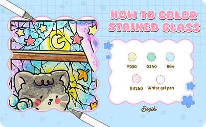 Bogiki | Step-by-Step Guide to Coloring Stained Glass Designs