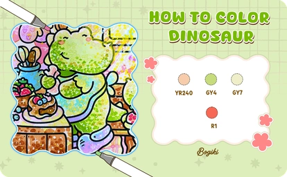 How to Color a Dinosaur Step-by-Step | Bogiki Coloring Tips
