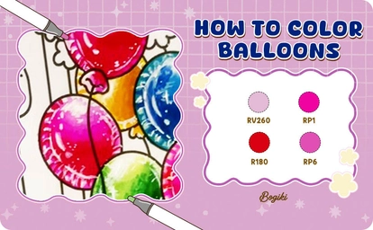 Create a tutorial on how to color balloons with Bogiki