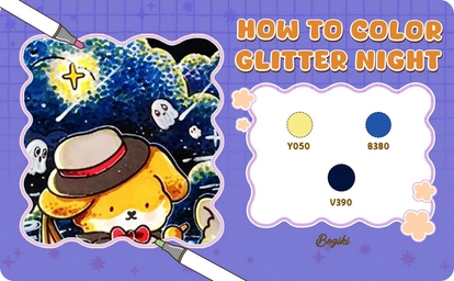 Create a glitter night tutorial in your coloring | Bogiki