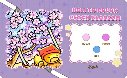 How to draw a Peach Blossom Step by Step with Bogiki