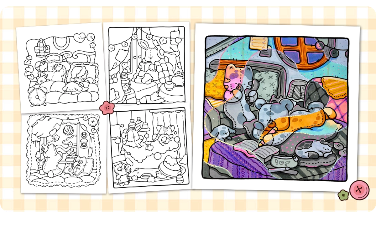 Fluffy Quilt Coloring Book - content plus - 4