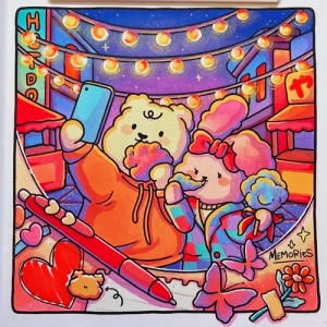 Gallery template image - Cozy Date, Love Moments coloring book | Cute Coloring Pages PDF free