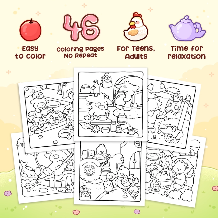 Farm Cuties Coloring Book - 2