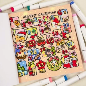 Gallery template image - Advent Calendar Christmas Coloring Book Bold and Easy | Free Coloring Pages