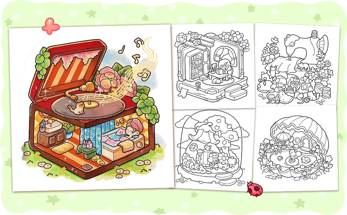 Cutie Nook Coloring Book - content plus - 2