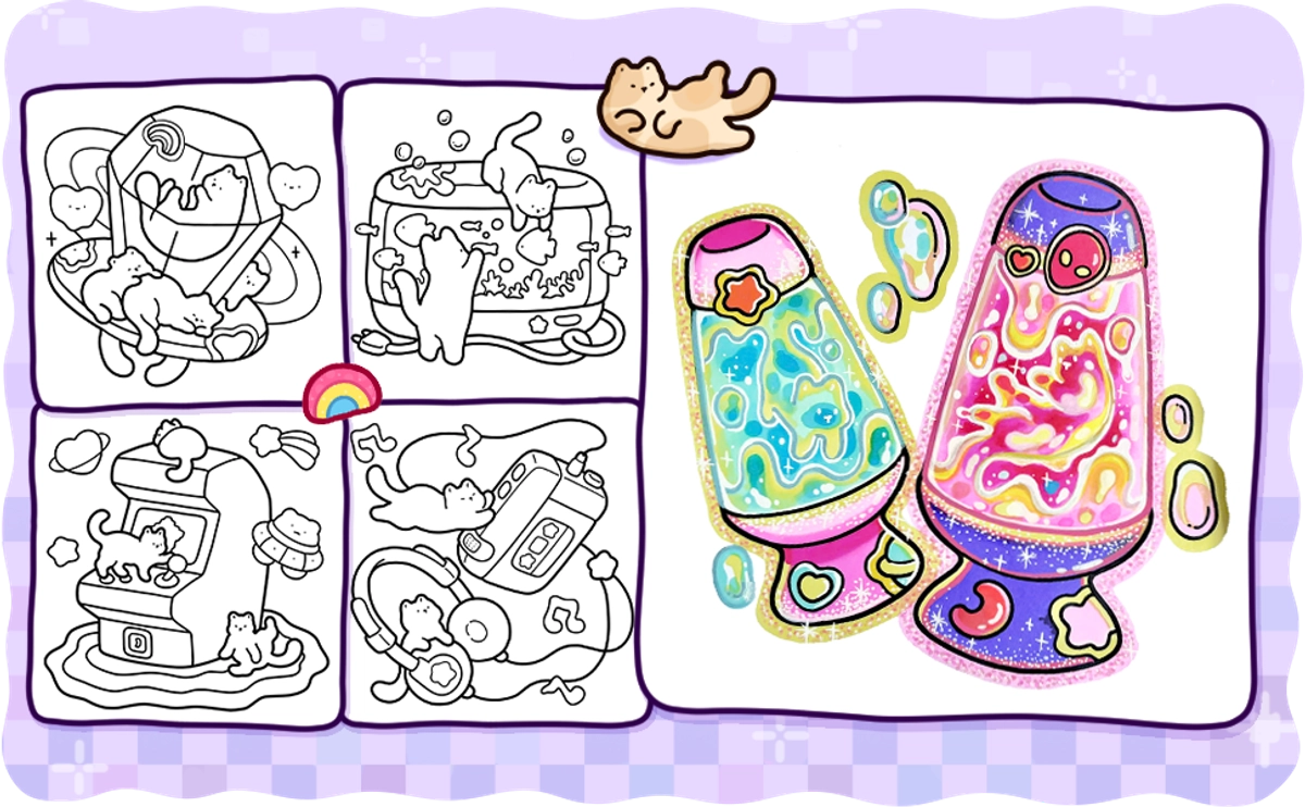 Nostalgic Cats Coloring Book - content plus - 4