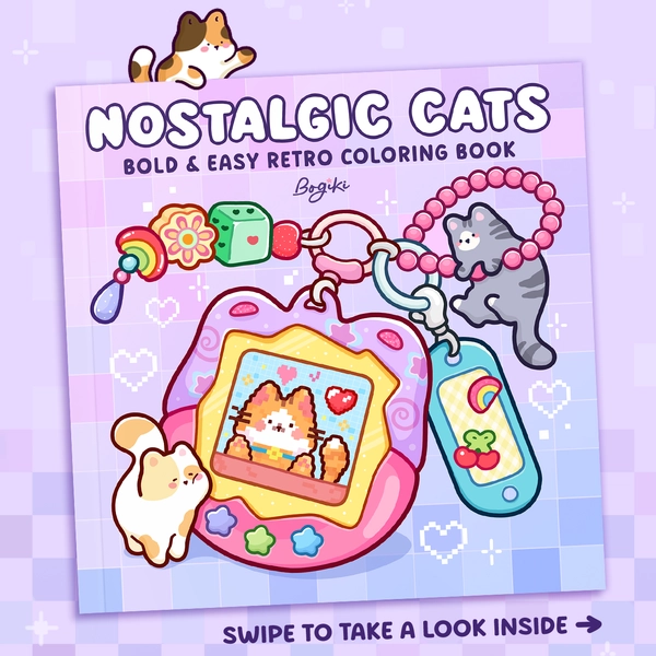 Nostalgic Cats Coloring Book - 1