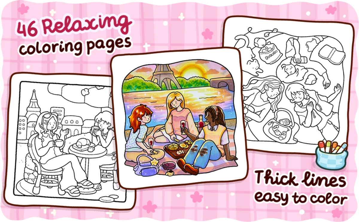 Cozy Bestie Coloring Book - content plus - 3