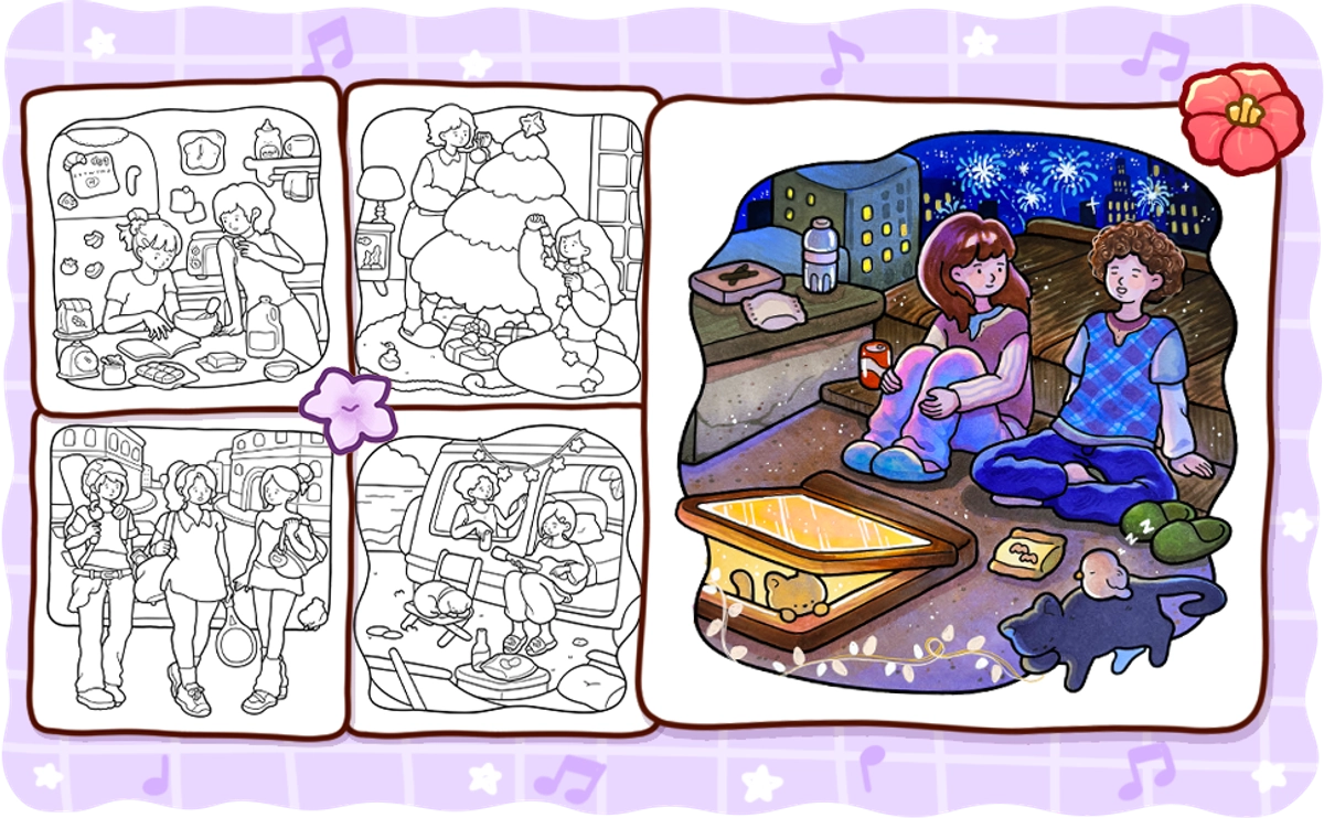 Cozy Bestie Coloring Book - content plus - 4