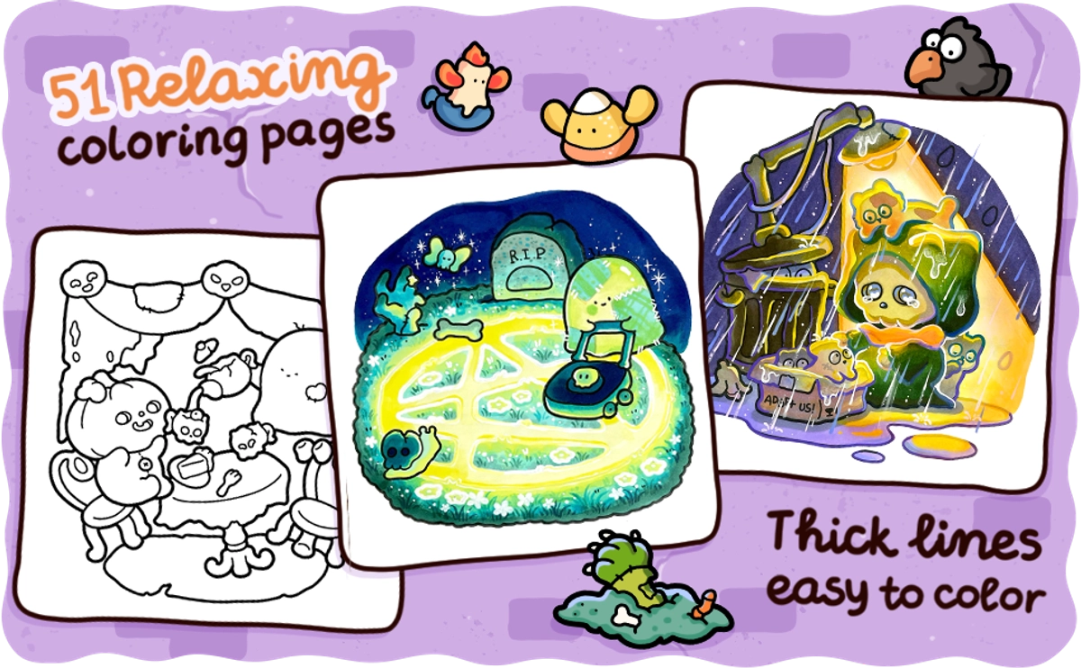 Spooky Comfy Coloring Book - 3