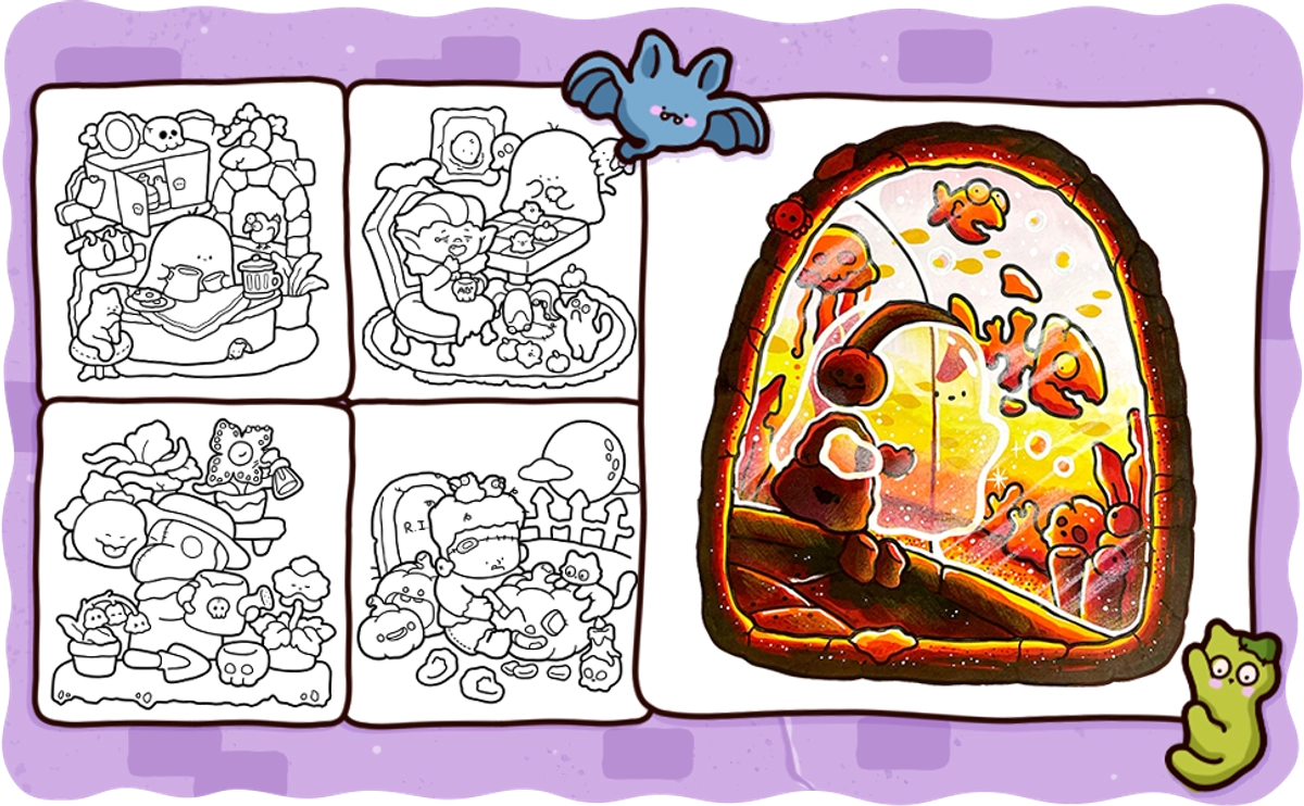 Spooky Comfy Coloring Book - 4