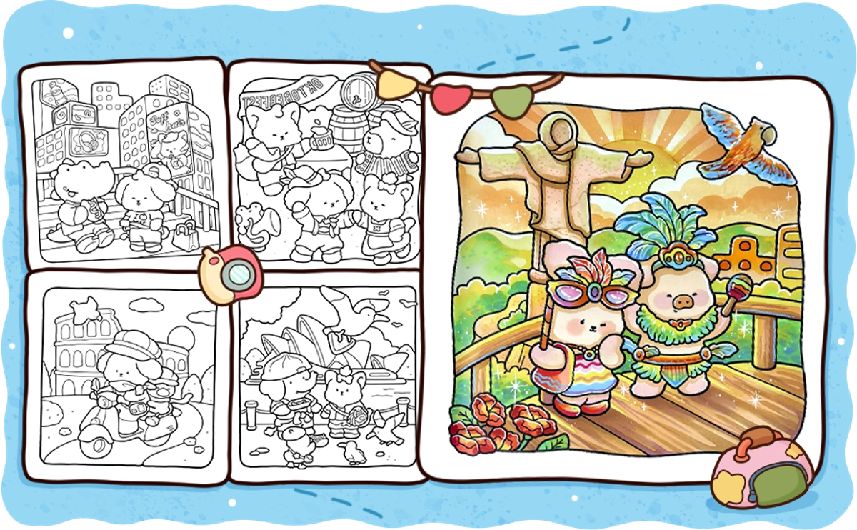Travel Cuties Coloring Book - 4