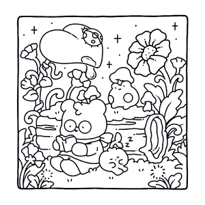 Free Into Gardens, Cute and Cozy Coloring Book | Free Coloring In Pages - 0