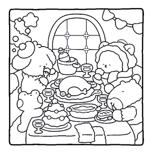 Free Snuggly Christmas, Cute Coloring Book for Adults | Free Coloring Pages - 0