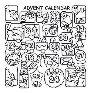 Free Advent Calendar Christmas Coloring Book Bold and Easy | Free Coloring Pages - 0