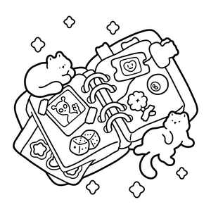 Free Nostalgic Cats Coloring Book - 1