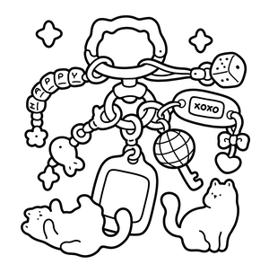 Free Nostalgic Cats Coloring Book - 5