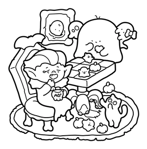 Spooky Comfy Coloring Book - 4